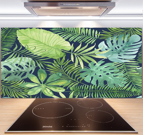 Panel para cocina hojas tropicales
