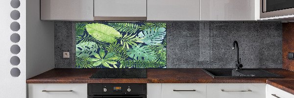 Panel para cocina hojas tropicales