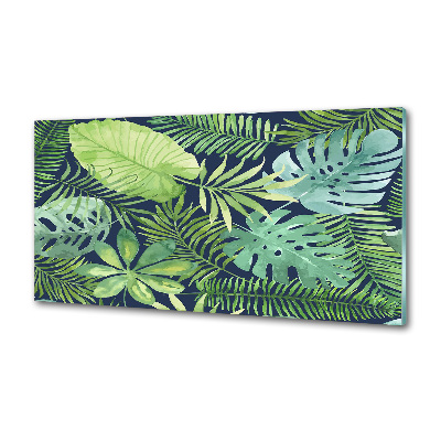 Panel para cocina hojas tropicales