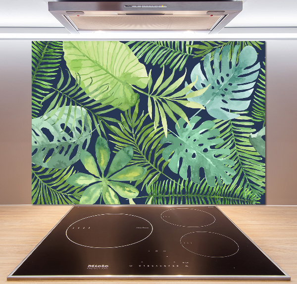 Panel para cocina hojas tropicales