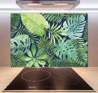 Panel para cocina hojas tropicales