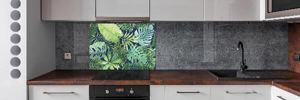 Panel para cocina hojas tropicales