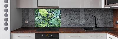 Panel para cocina hojas tropicales