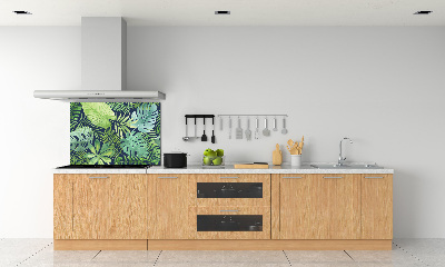 Panel para cocina hojas tropicales
