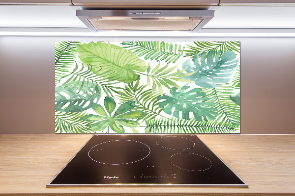 Panel para cocina hojas tropicales