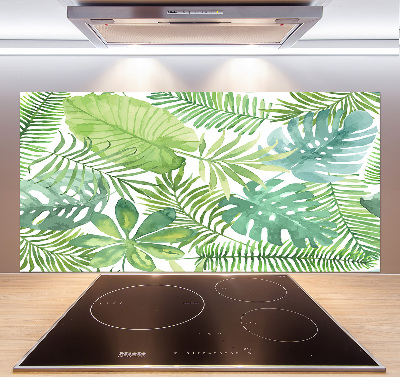 Panel para cocina hojas tropicales