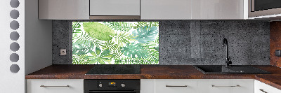 Panel para cocina hojas tropicales