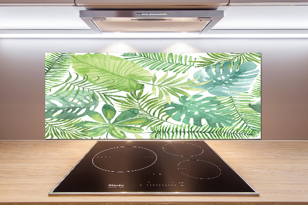 Panel para cocina hojas tropicales