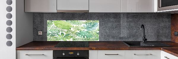 Panel para cocina hojas tropicales