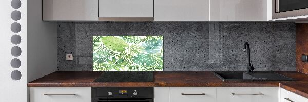 Panel para cocina hojas tropicales