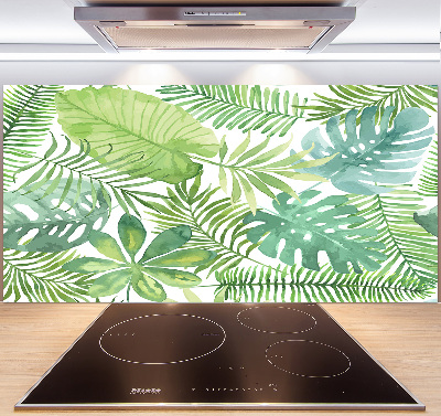 Panel para cocina hojas tropicales