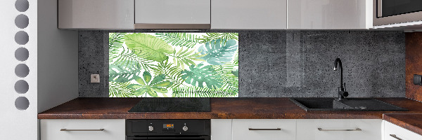 Panel para cocina hojas tropicales