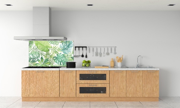 Panel para cocina hojas tropicales
