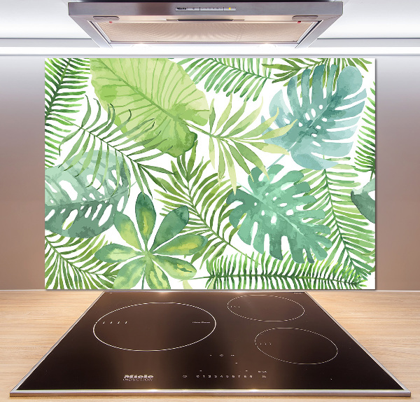 Panel para cocina hojas tropicales