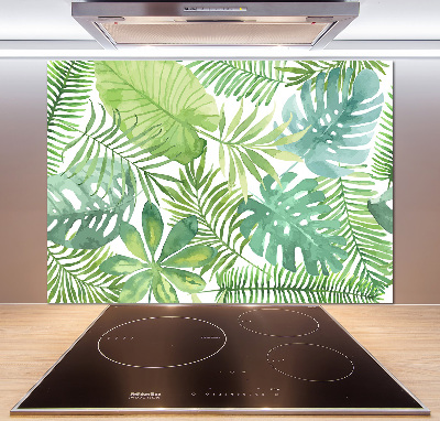 Panel para cocina hojas tropicales