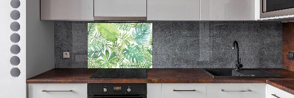 Panel para cocina hojas tropicales