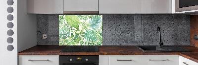 Panel para cocina hojas tropicales