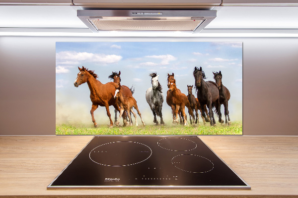 Panel de pared de cocina Caballos al galope