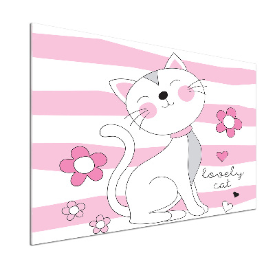 Salpicadero para cocina gato blanco