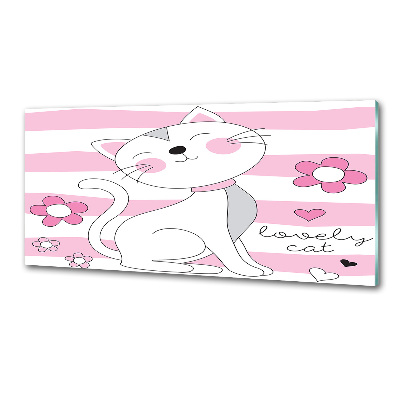 Salpicadero para cocina gato blanco