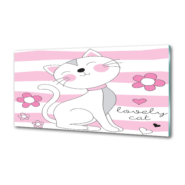 Salpicadero para cocina gato blanco