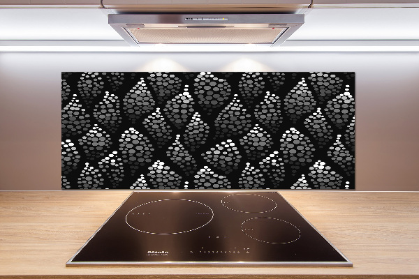 Panel de pared de cocina Puntos blancos y negros