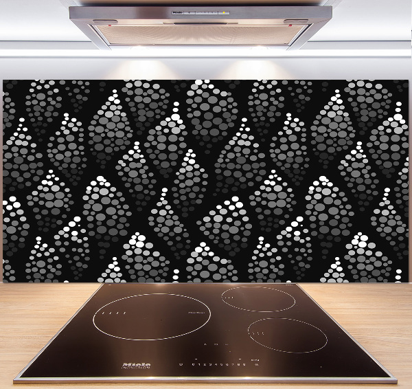 Panel de pared de cocina Puntos blancos y negros
