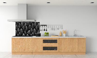 Panel de pared de cocina Puntos blancos y negros