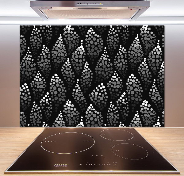Panel de pared de cocina Puntos blancos y negros