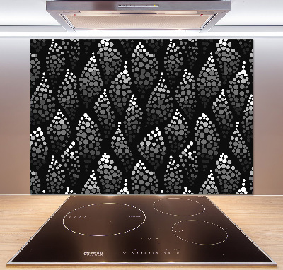 Panel de pared de cocina Puntos blancos y negros