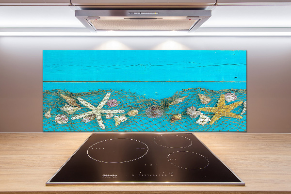 Panel de pared de cocina Estrellas de mar y conchas