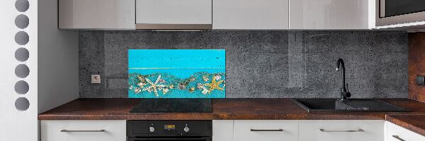 Panel de pared de cocina Estrellas de mar y conchas