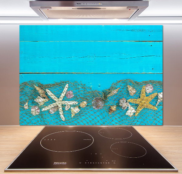Panel de pared de cocina Estrellas de mar y conchas