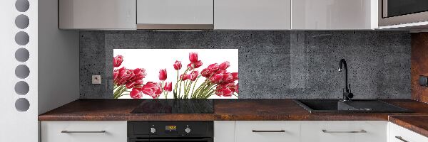 Panel de pared de cocina tulipanes rojos