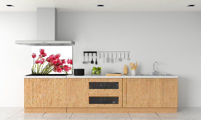 Panel de pared de cocina tulipanes rojos