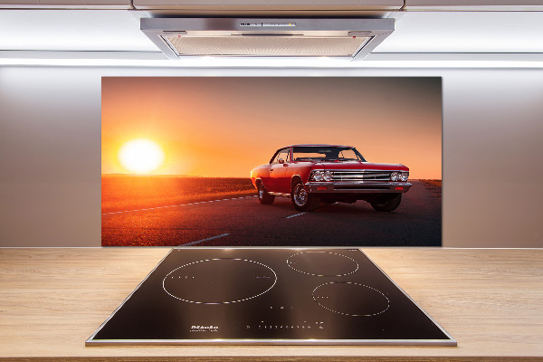 Panel de pared de cocina coche rojo