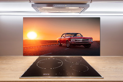 Panel de pared de cocina coche rojo