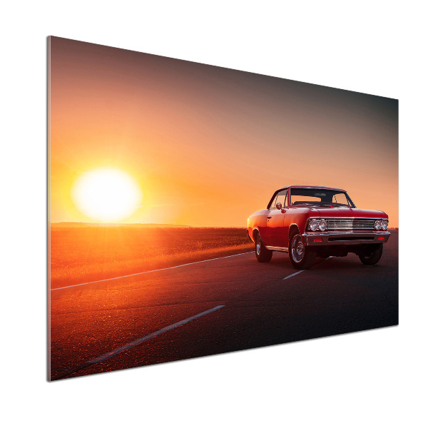 Panel de pared de cocina coche rojo