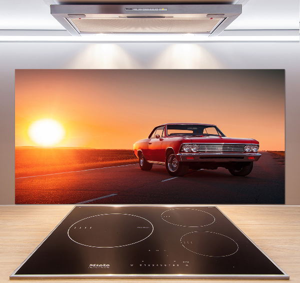 Panel de pared de cocina coche rojo