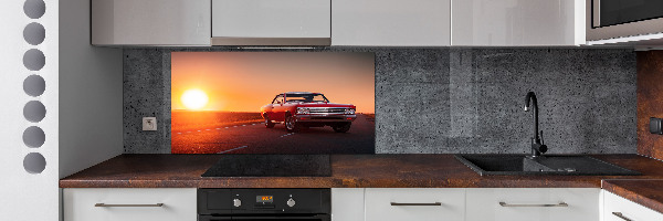 Panel de pared de cocina coche rojo