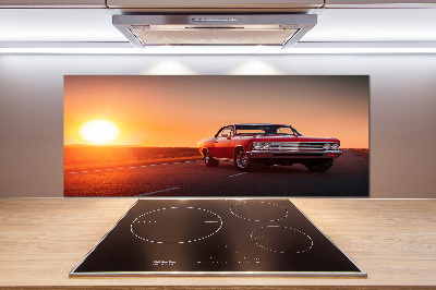 Panel de pared de cocina coche rojo