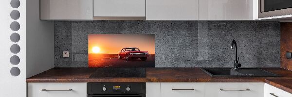 Panel de pared de cocina coche rojo