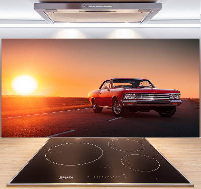 Panel de pared de cocina coche rojo