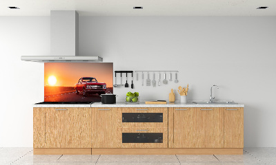 Panel de pared de cocina coche rojo