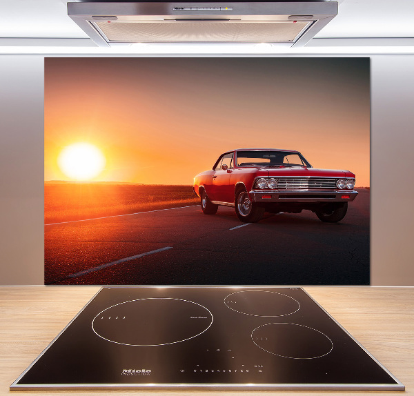 Panel de pared de cocina coche rojo