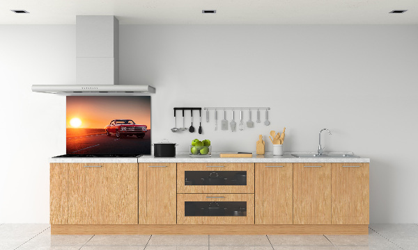 Panel de pared de cocina coche rojo