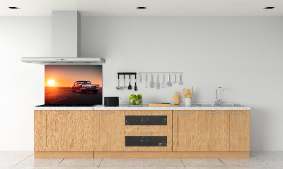 Panel de pared de cocina coche rojo