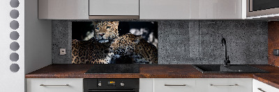 Salpicadero de cocina Dos leopardos
