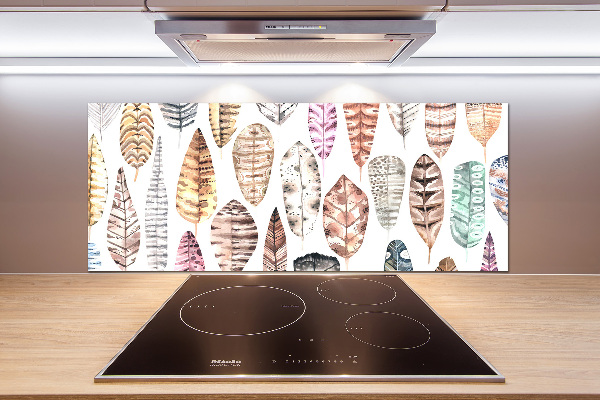 Salpicadero para cocina Plumas de colores