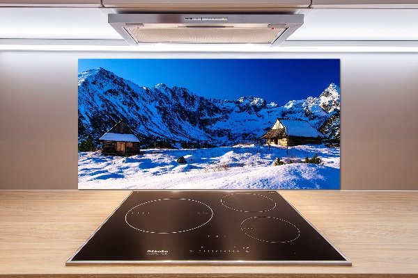 Panel de pared de cocina Casas en los montes Tatra